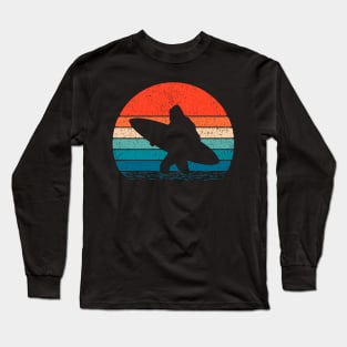 Bigfoot Surfing Sunset Long Sleeve T-Shirt